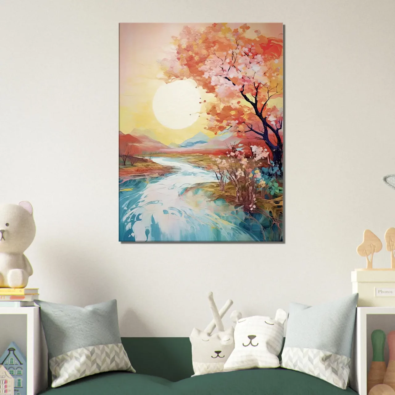 Tableau mural Ou le soleil rencontre la rivière en fleur ou le soleil rencontre la riviere en fleur