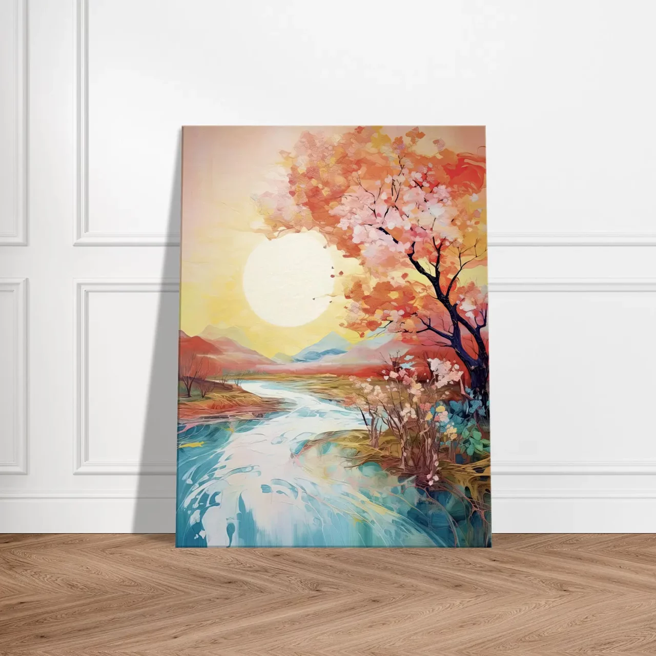 Tableau mural Ou le soleil rencontre la rivière en fleur ou le soleil rencontre la riviere en fleur