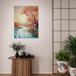 Tableau mural Ou le soleil rencontre la rivière en fleur ou le soleil rencontre la riviere en fleur