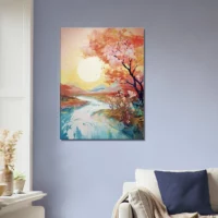 Tableau mural Ou le soleil rencontre la rivière en fleur ou le soleil rencontre la riviere en fleur