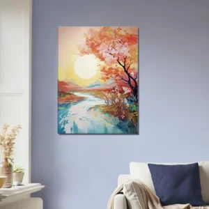 Tableau mural Ou le soleil rencontre la rivière en fleur ou le soleil rencontre la riviere en fleur