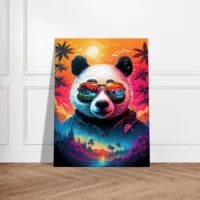 Cadre Panda cool et reflets hawaïens tropicaux panda cool et reflets hawaïens tropicaux