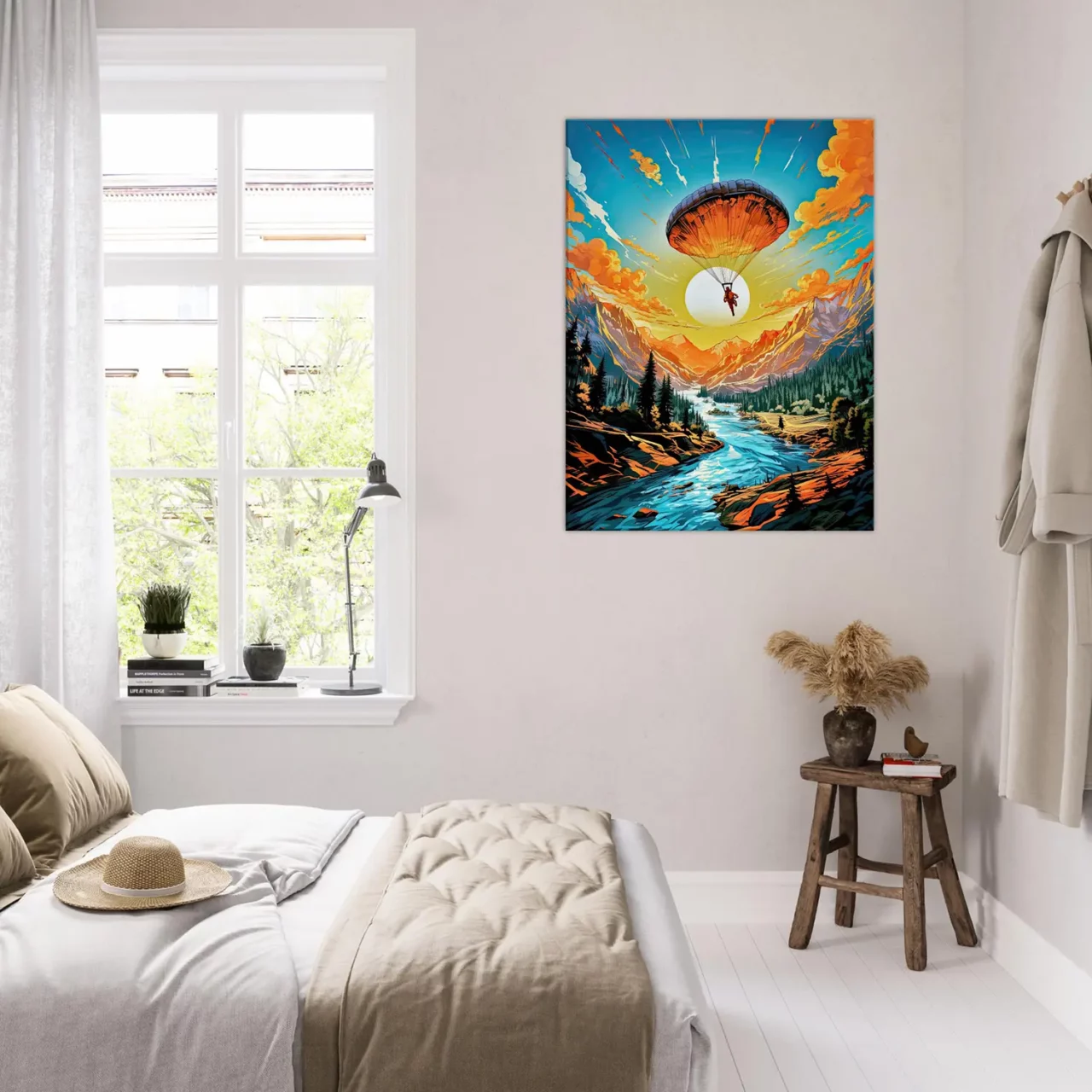 parachutisme et paysage sauvage canadien