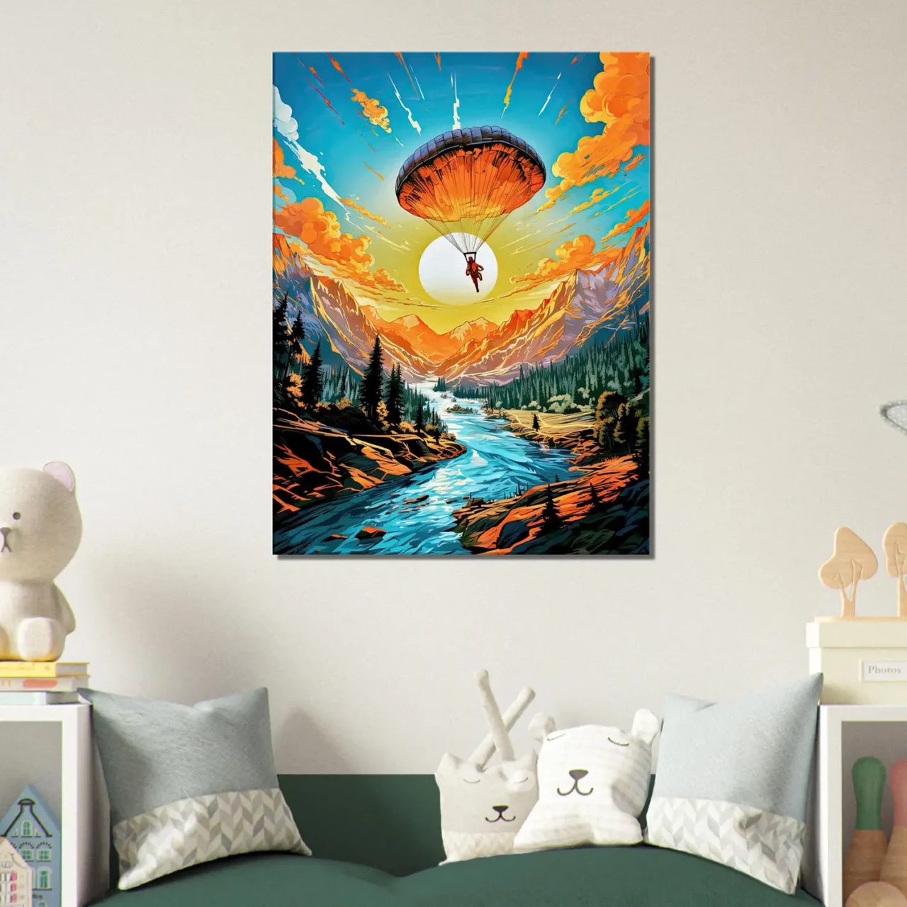 parachutisme et paysage sauvage canadien