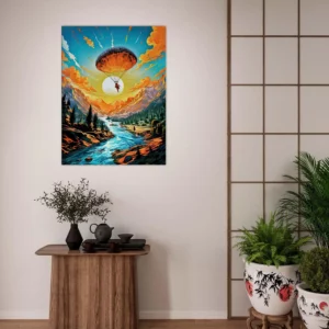 parachutisme et paysage sauvage canadien