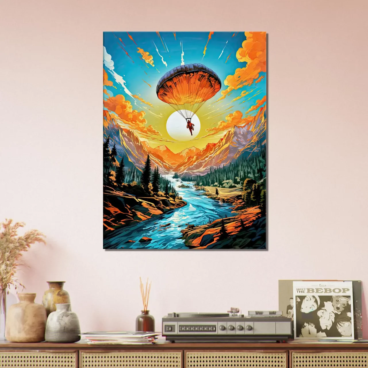 parachutisme et paysage sauvage canadien