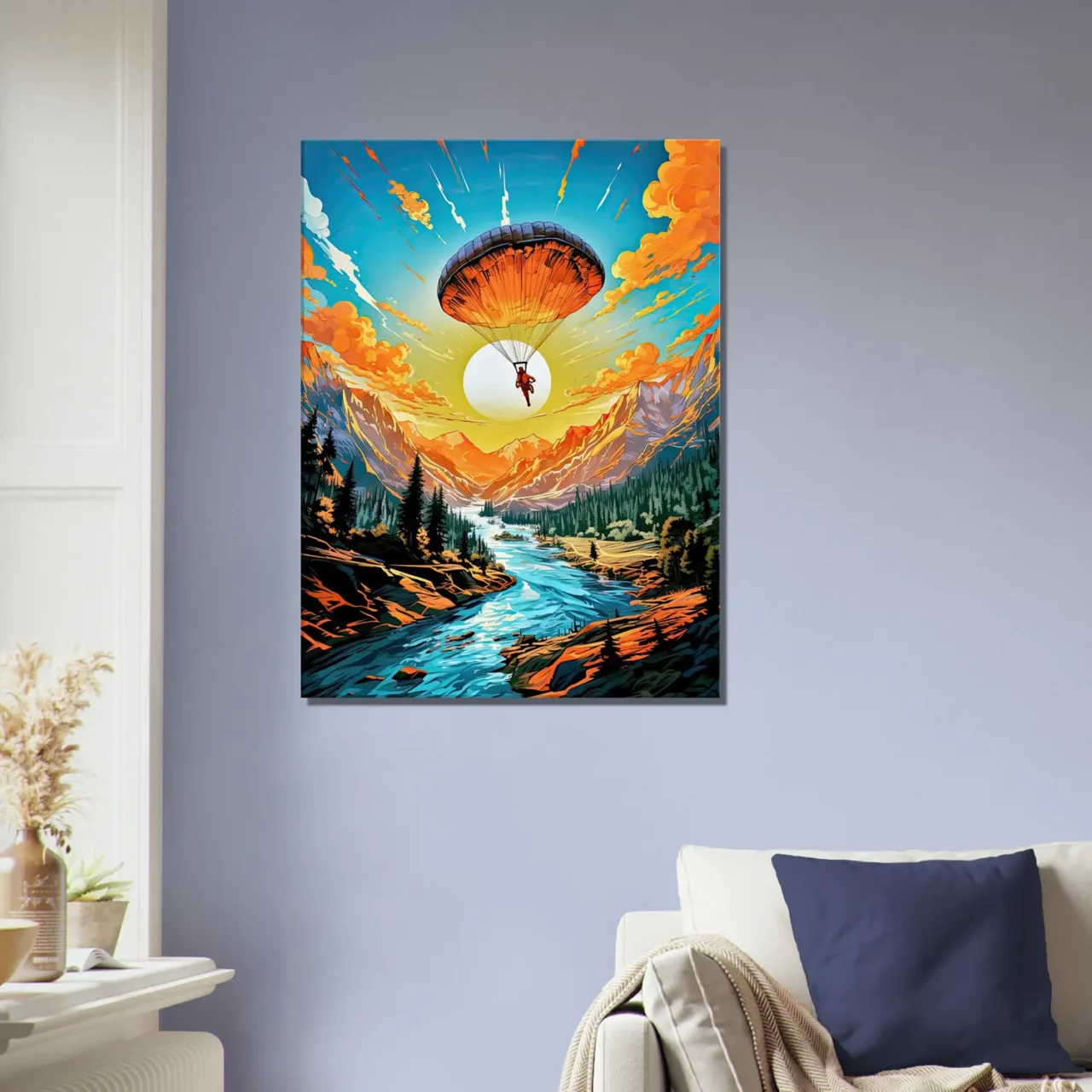 parachutisme et paysage sauvage canadien