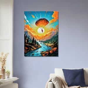 parachutisme et paysage sauvage canadien