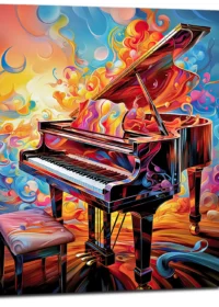 Piano psychédélique et multi-couleur piano psychédélique et multi couleur