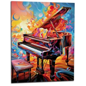 Piano psychédélique et multi-couleur