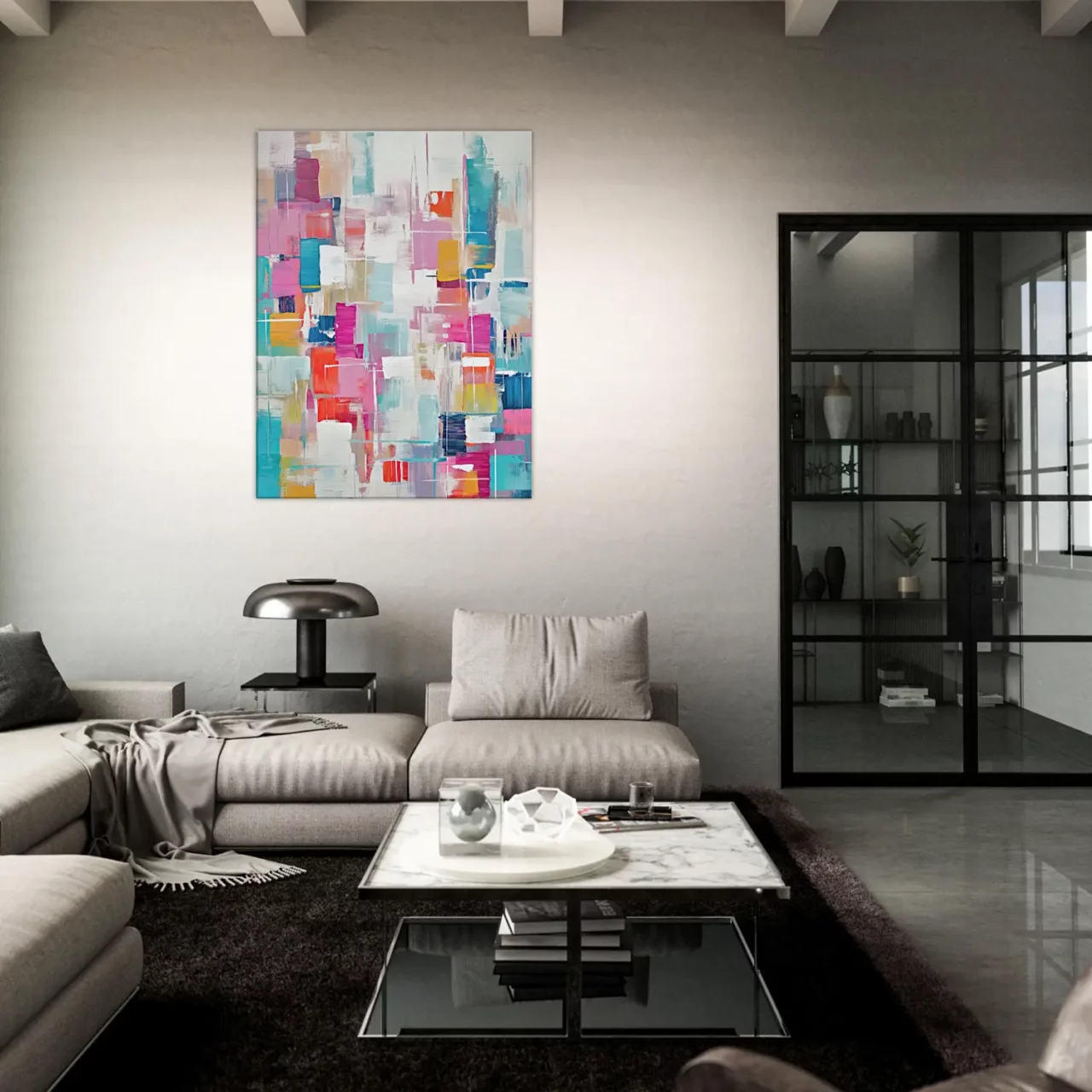 reve abstrait cubique coloré