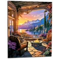 Cadre Soirée d’été sur le lac Louise Canada soirée d'été sur le lac louise canada