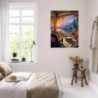 Cadre Soirée d’été sur le lac Louise Canada soirée d'été sur le lac louise canada