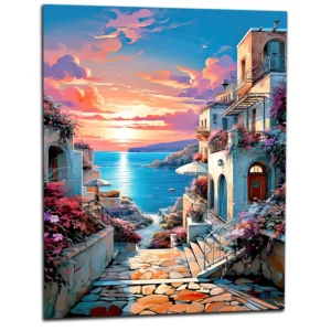 Souvenir de Grèce et coucher de soleil