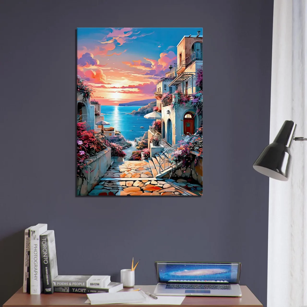 souvenir de grèce et coucher de soleil