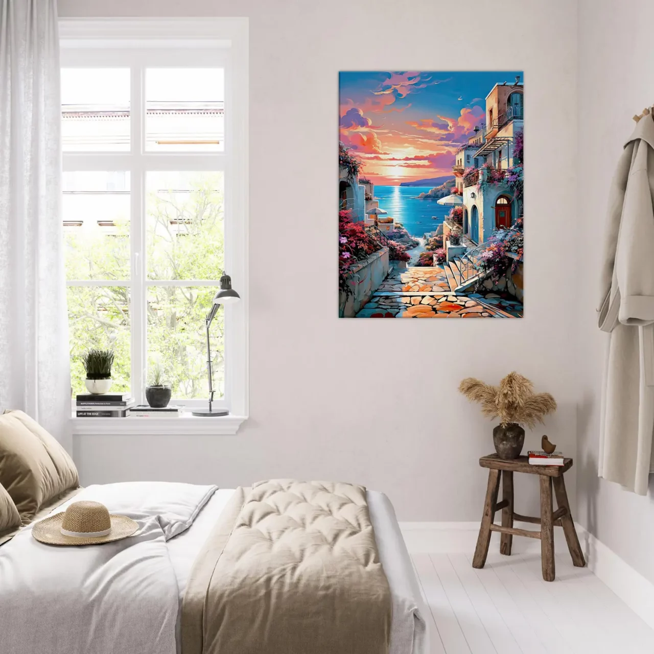 souvenir de grèce et coucher de soleil