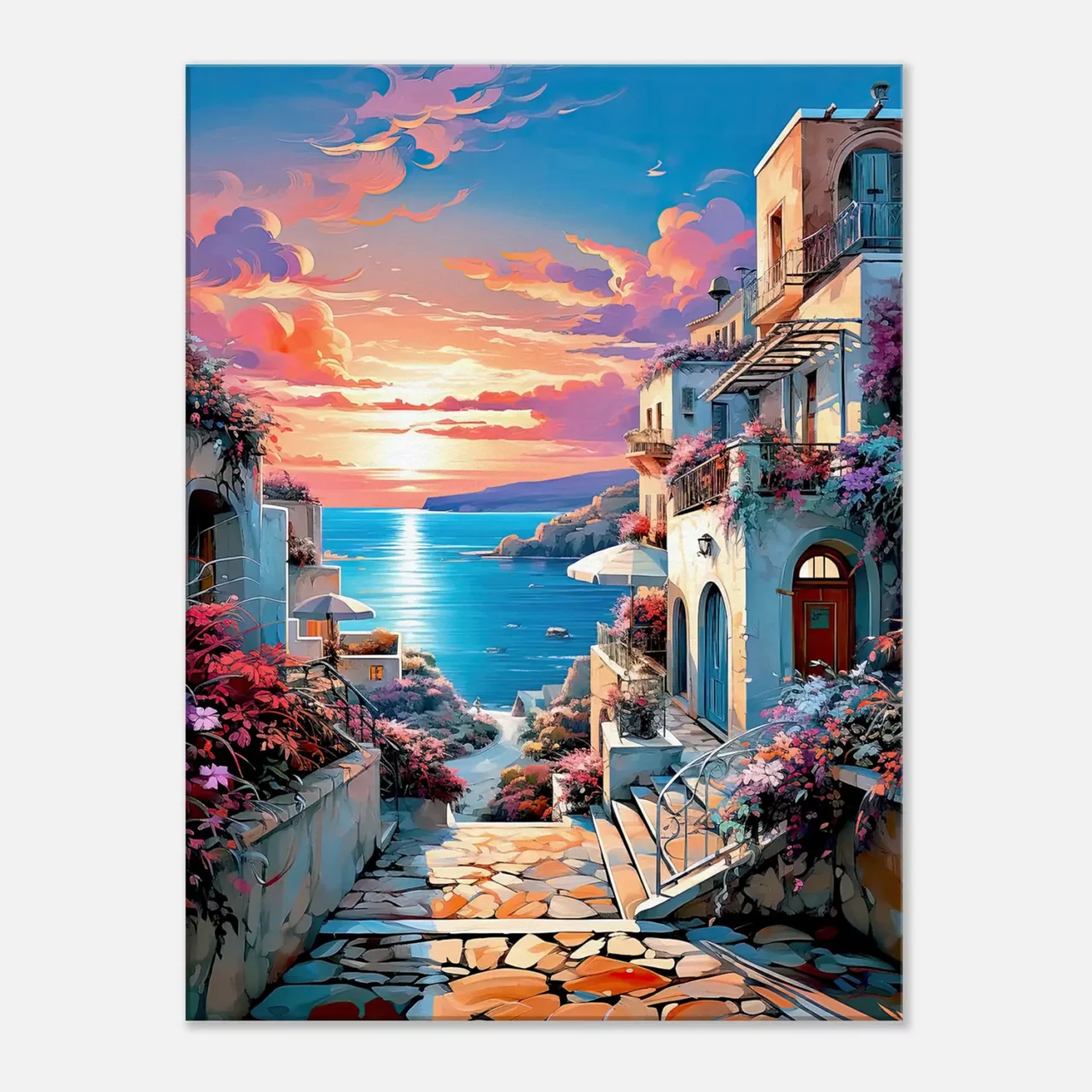 souvenir de grèce et coucher de soleil