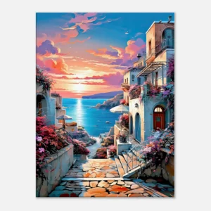 souvenir de grèce et coucher de soleil