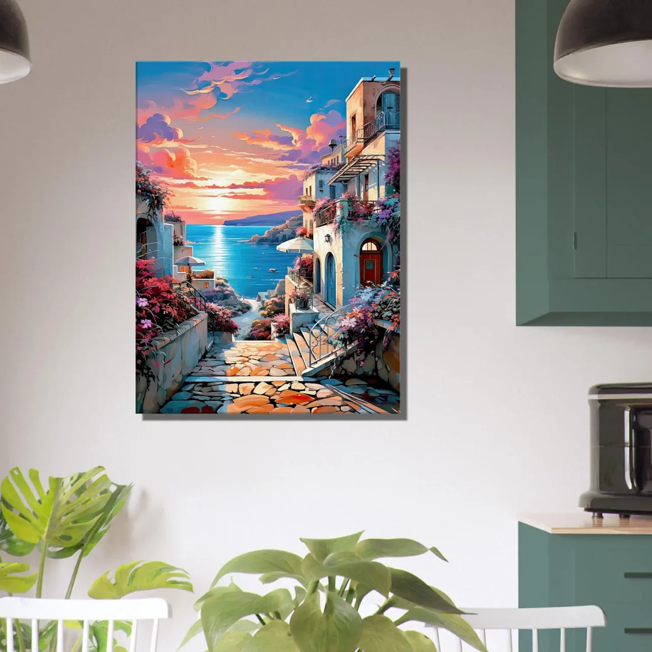 souvenir de grèce et coucher de soleil