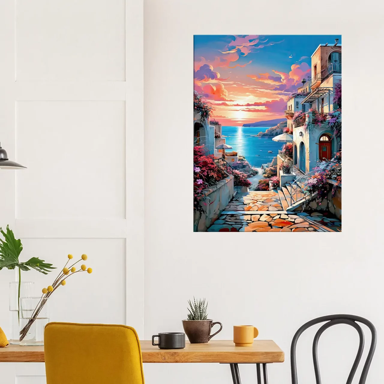 souvenir de grèce et coucher de soleil