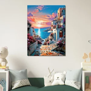 souvenir de grèce et coucher de soleil