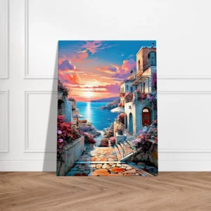 souvenir de grèce et coucher de soleil