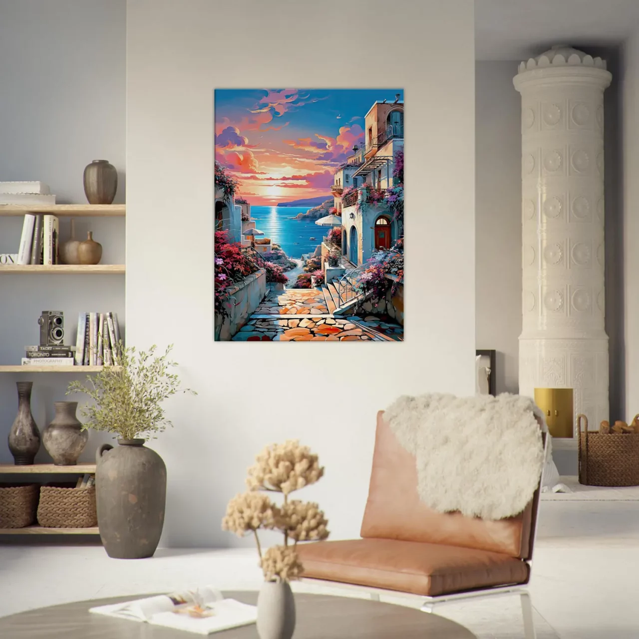 souvenir de grèce et coucher de soleil