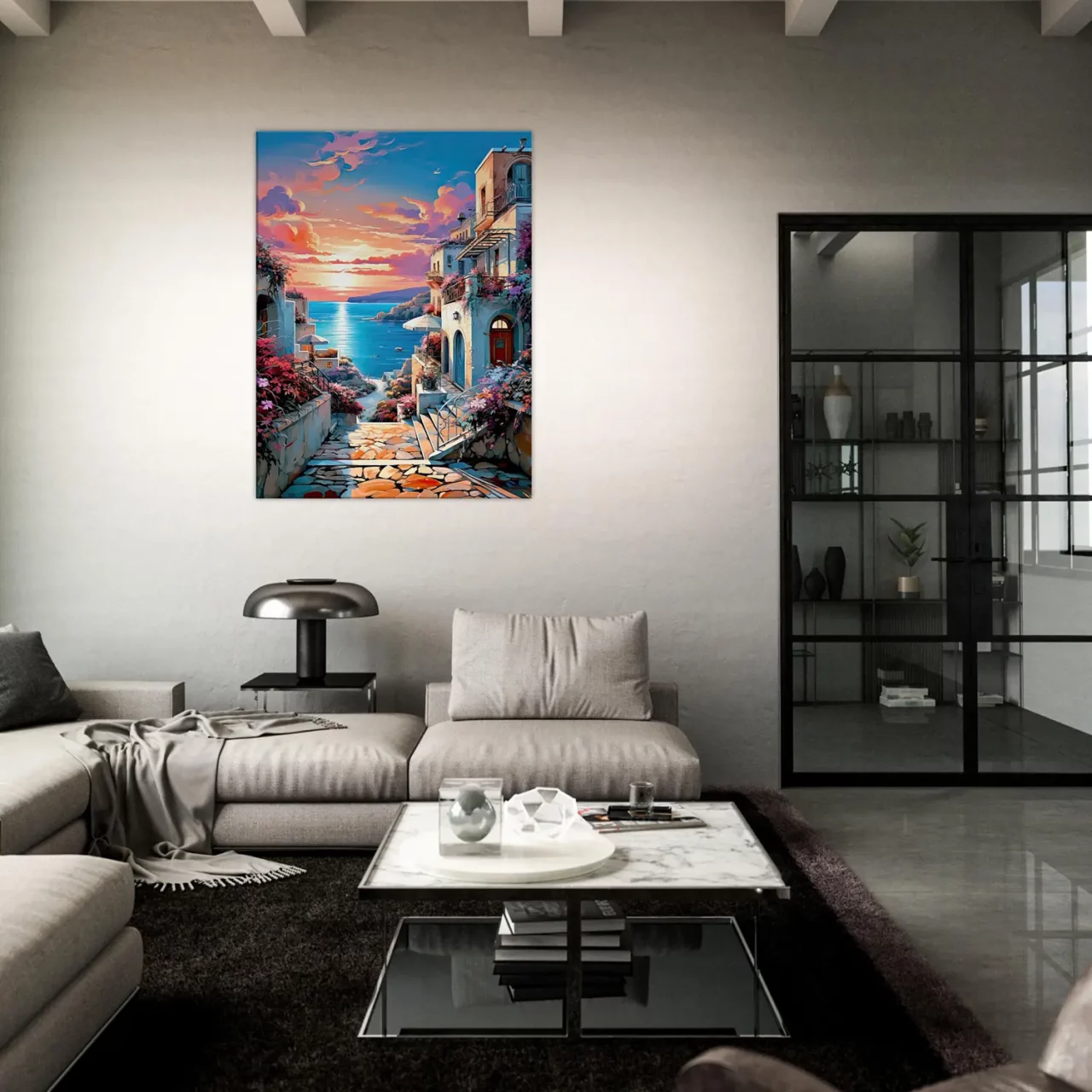 souvenir de grèce et coucher de soleil