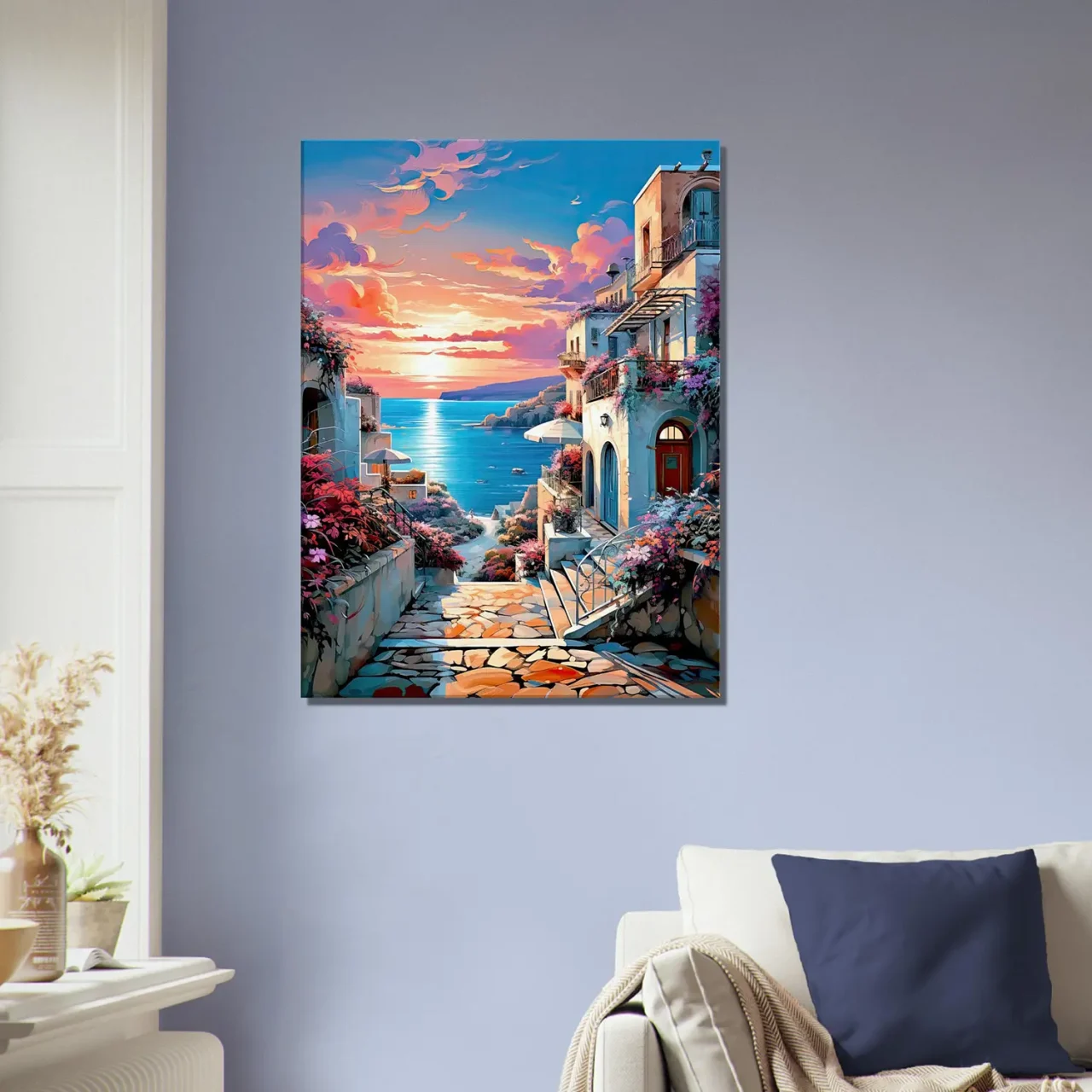 souvenir de grèce et coucher de soleil