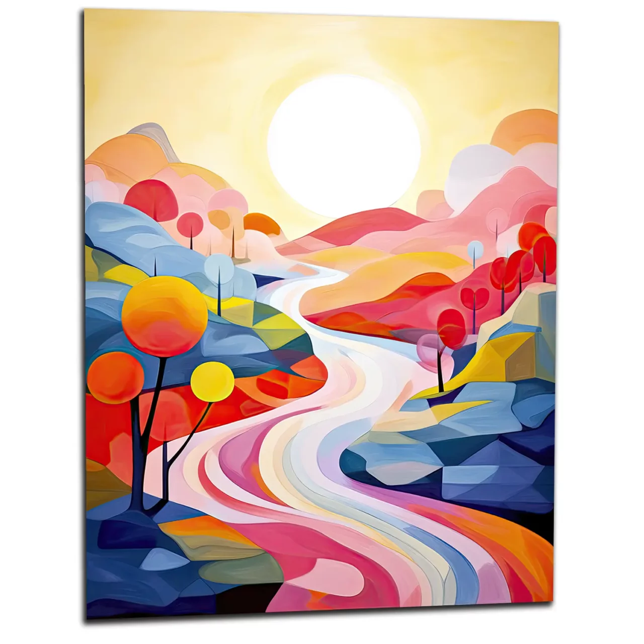 vallée kaléidoscope abstrait couleur vives