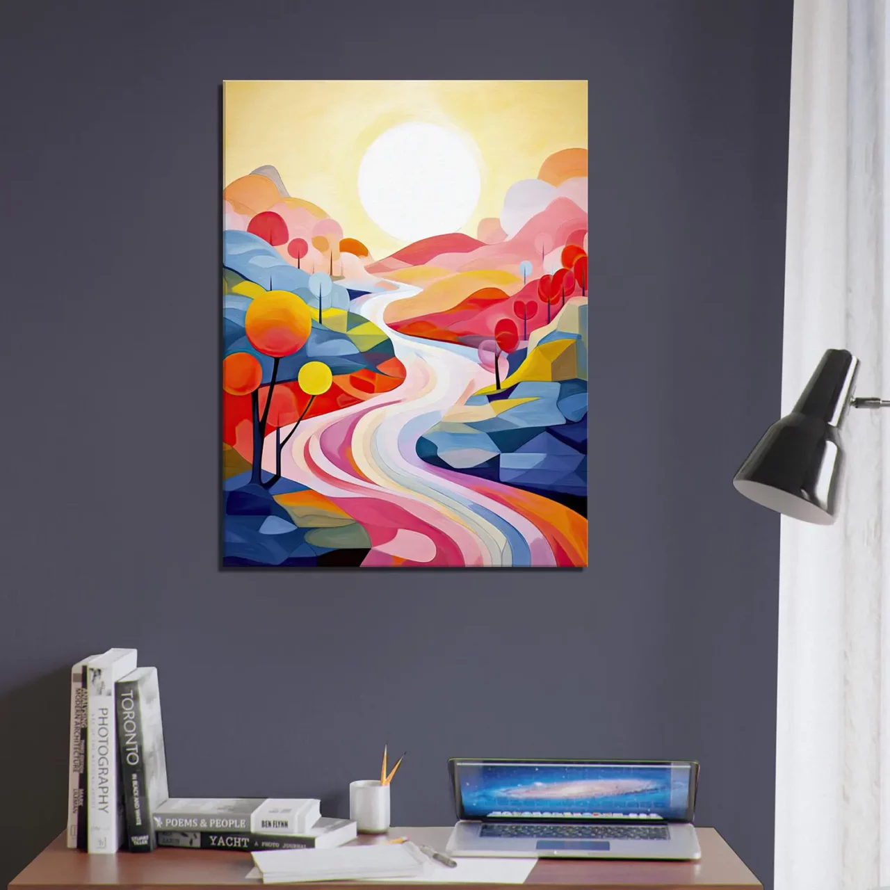 vallée kaléidoscope abstrait couleur vives