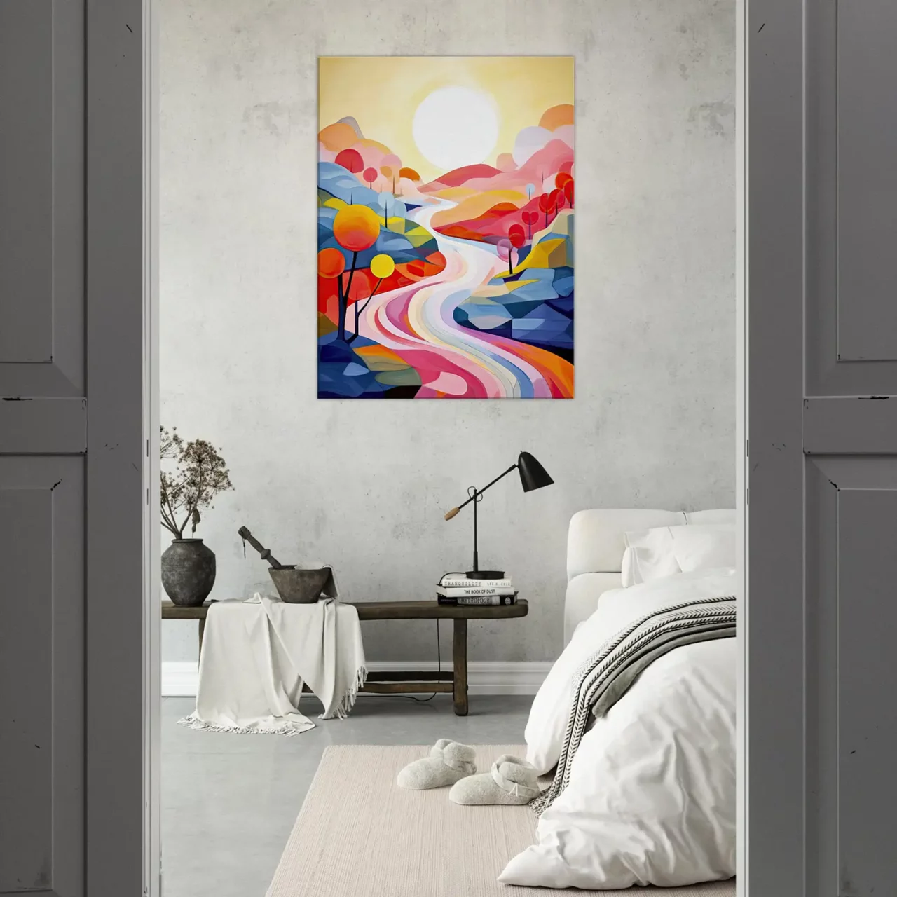 vallée kaléidoscope abstrait couleur vives