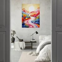 Cadre Vallée Kaléidoscope abstrait couleur vives vallée kaléidoscope abstrait couleur vives