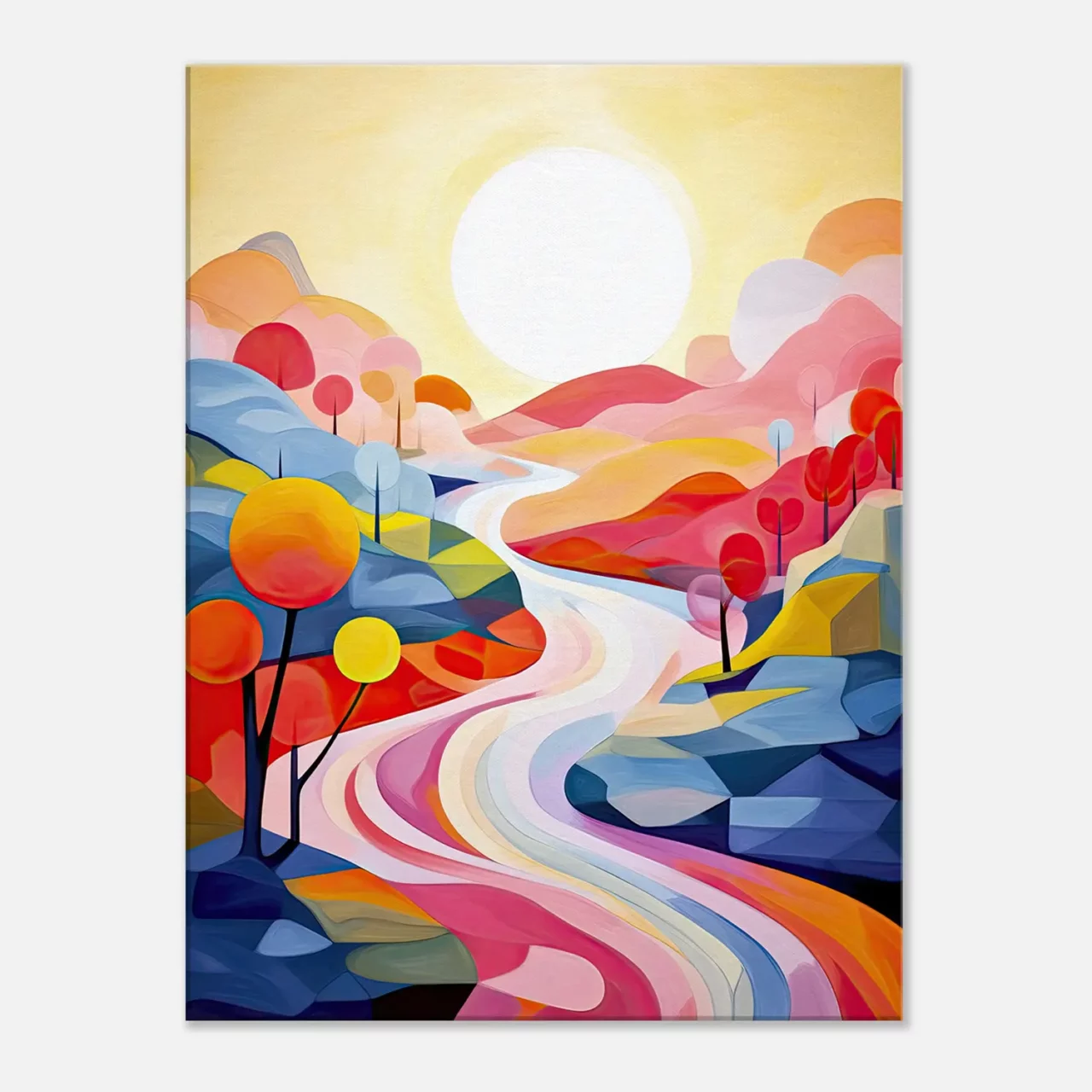 vallée kaléidoscope abstrait couleur vives