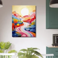 Cadre Vallée Kaléidoscope abstrait couleur vives vallée kaléidoscope abstrait couleur vives