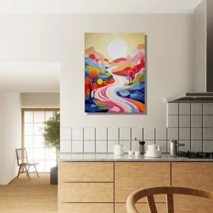 vallée kaléidoscope abstrait couleur vives