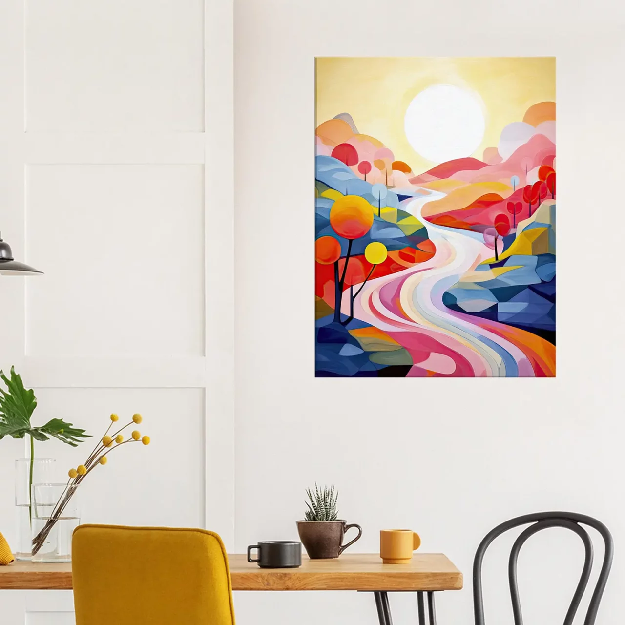 vallée kaléidoscope abstrait couleur vives