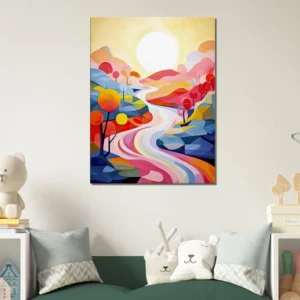 vallée kaléidoscope abstrait couleur vives