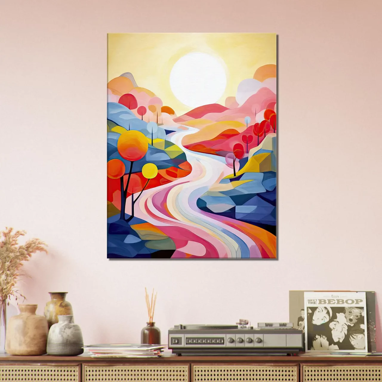 vallée kaléidoscope abstrait couleur vives