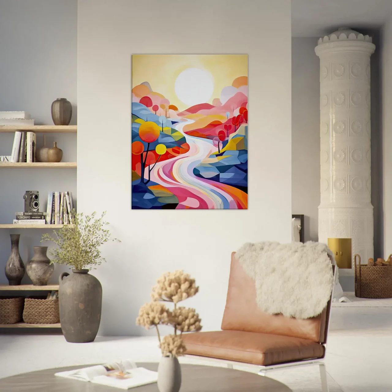 vallée kaléidoscope abstrait couleur vives