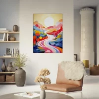 Cadre Vallée Kaléidoscope abstrait couleur vives vallée kaléidoscope abstrait couleur vives