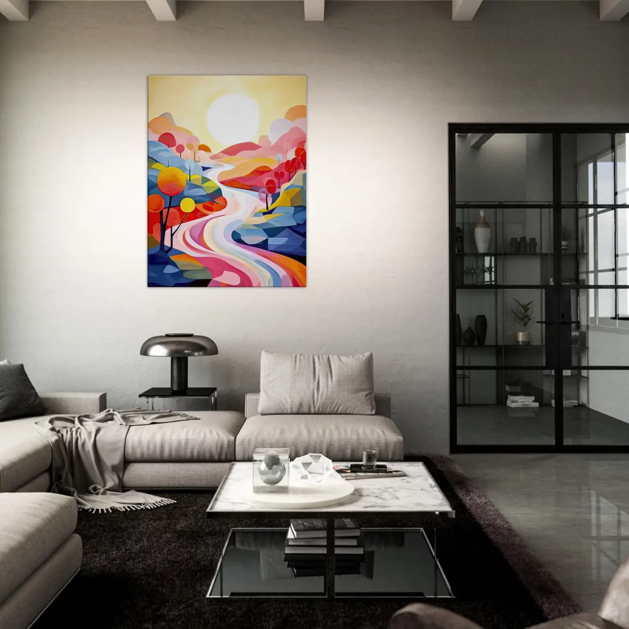 vallée kaléidoscope abstrait couleur vives