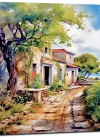 Peinture Village pittoresque de l’ile d’Oléron village pittoresque de l'ile d'oléron