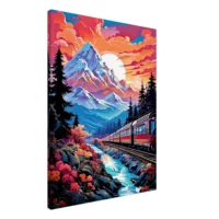 Voyage en train vers les montagnes enneigées voyage en train vers les montagnes enneigées