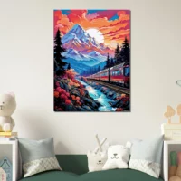 Voyage en train vers les montagnes enneigées voyage en train vers les montagnes enneigées