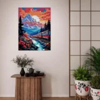 Voyage en train vers les montagnes enneigées voyage en train vers les montagnes enneigées