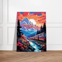 Voyage en train vers les montagnes enneigées voyage en train vers les montagnes enneigées