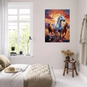 chevaux sauvages dans la steppe argentine