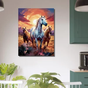 chevaux sauvages dans la steppe argentine