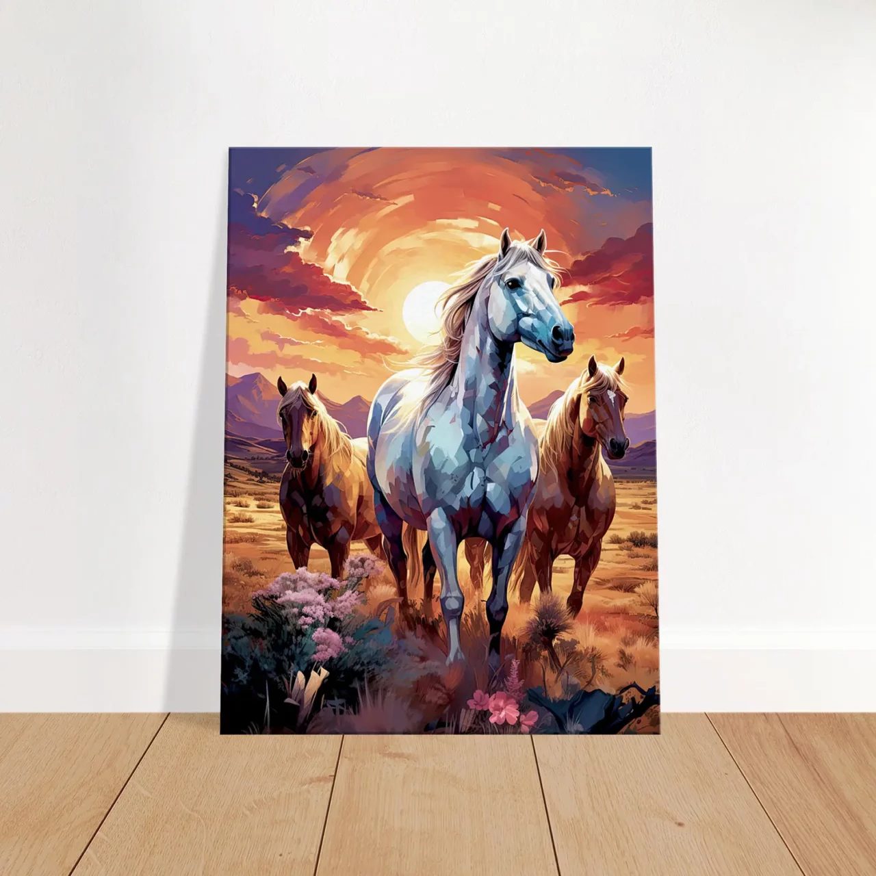 chevaux sauvages dans la steppe argentine